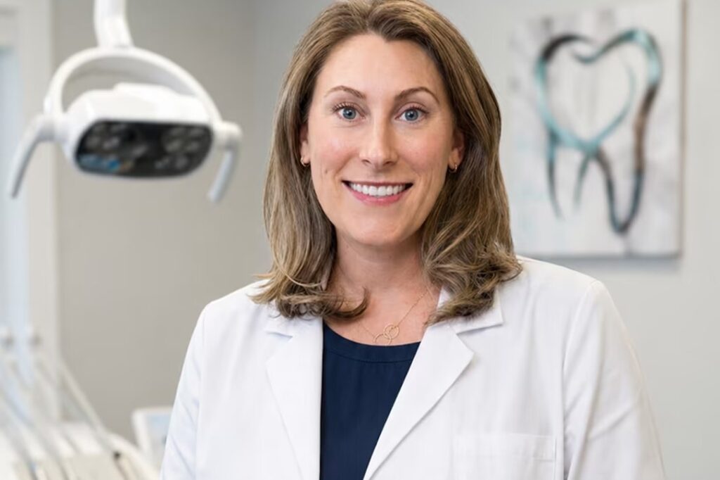 Dr. Kiersten Huckel in a treatment room at Princeton Center for Dental Aesthetics